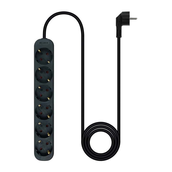Regleta Nanocable 6xSchuko 1.4m Negra(10.37.0006-NS-BK)