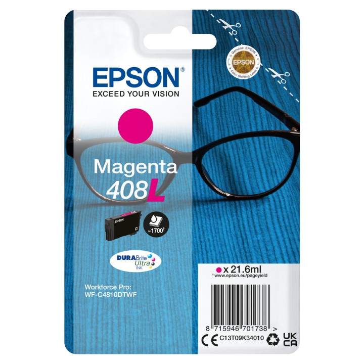 Tinta Epson 408L Magenta 21.6ml 1700 pág (C13T09K34010)