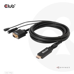 Cable Club 3D HDMI a VGA/28AWG 2m M/M Negro CAC-1712