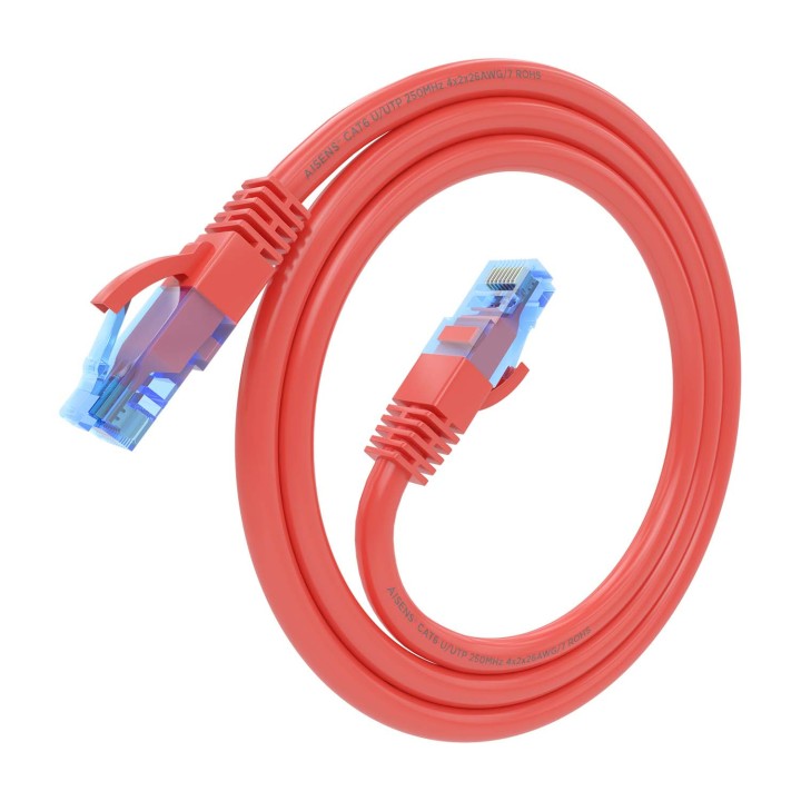 Cable AISENS RJ45 Cat.6 UTP CCA 75cm Rojo (A135-0788)