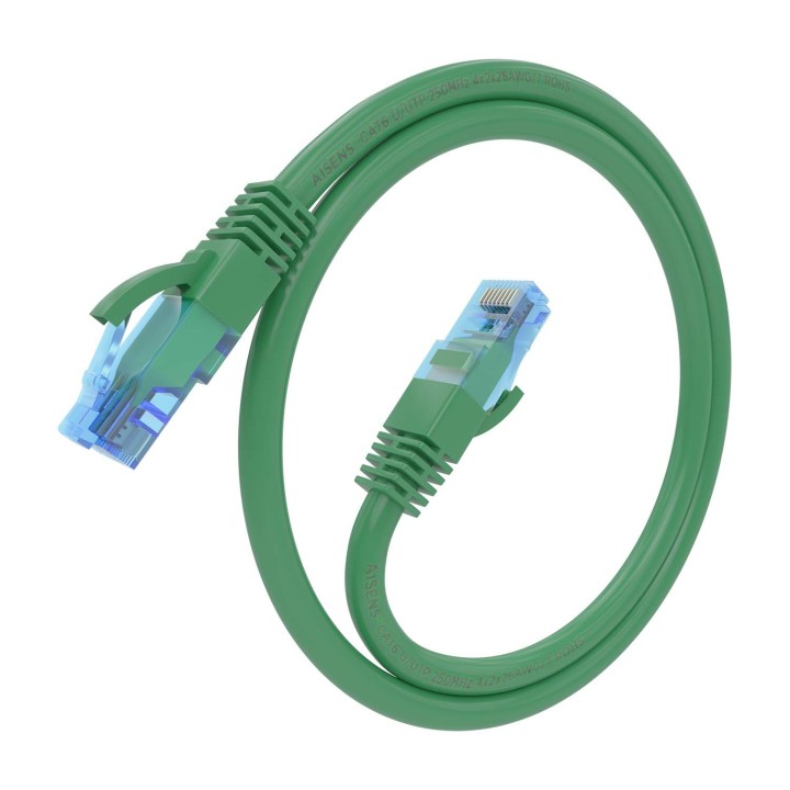 Cable AISENS RJ45 Cat.6 UTP CCA 25cm Verde (A135-0805)