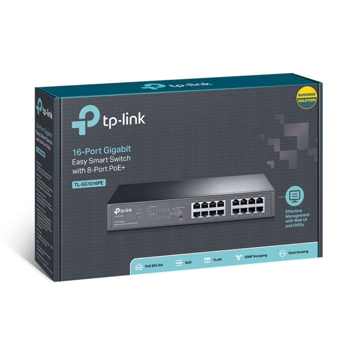 Switch TP-Link 16xRJ45 PoE+ Rack 1U Negro (TL-SG1016PE)
