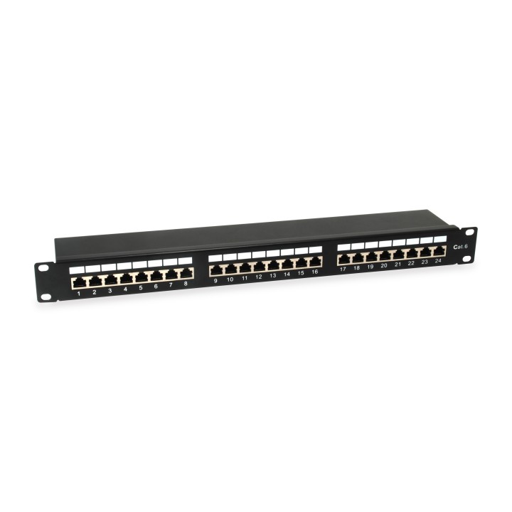 EQUIP Patch Panel 24p Cat.6 Apantallado Negro (EQ326425