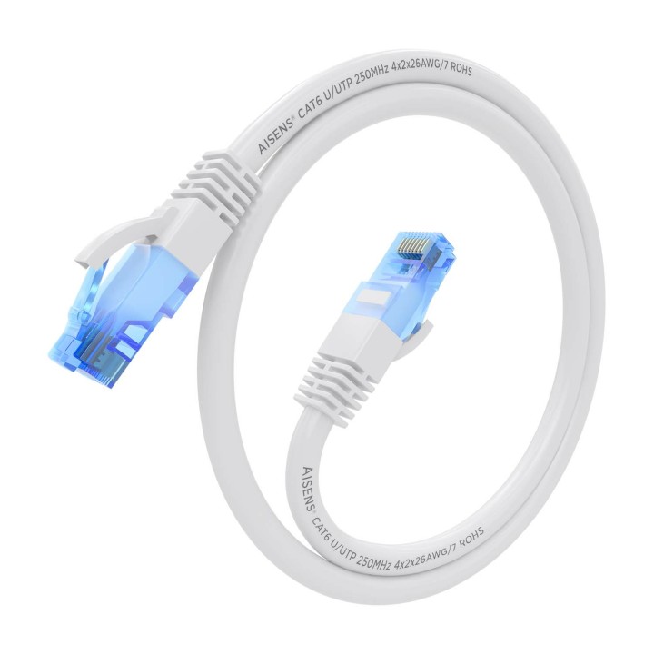 Cable AISENS RJ45 Cat.6 UTP CCA 30cm Blanco (A135-0816)