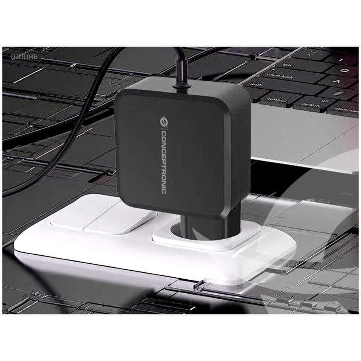 Cargador Pared CONCEPTRONIC 67W +Cable Usb-C (OZUL04BE)