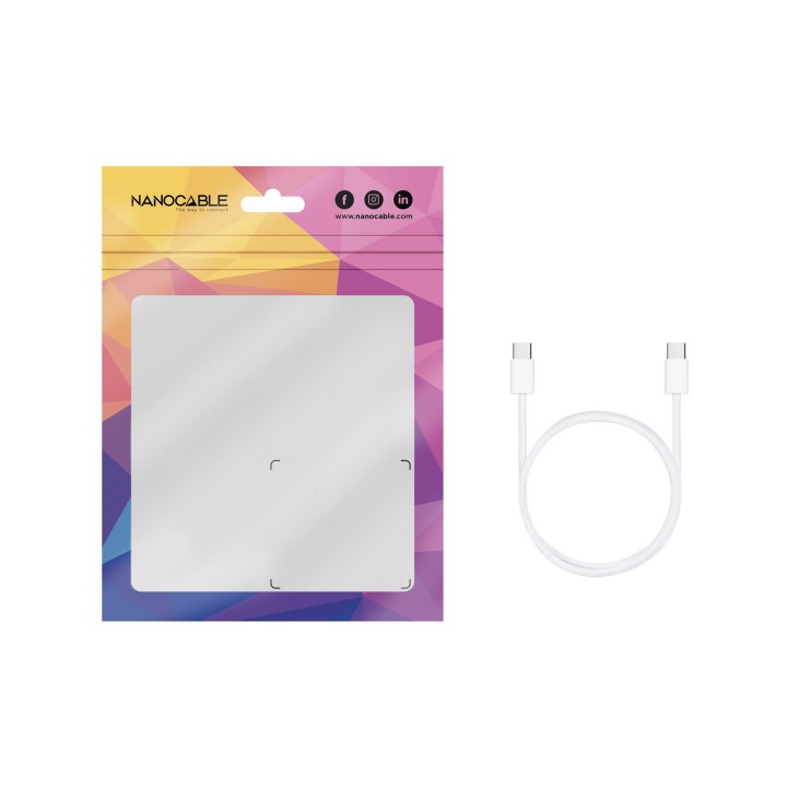 Nanocable USB-C/M-USB-C/M 60W 2m Blanco (10.01.6002-CO)
