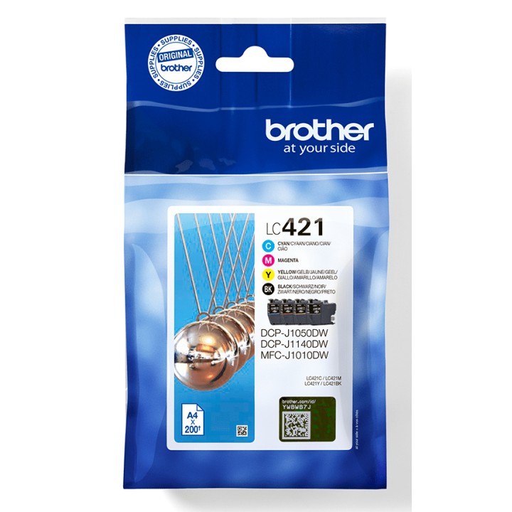 Tinta BROTHER Pack Negro/Tricolor (LC421VAL)