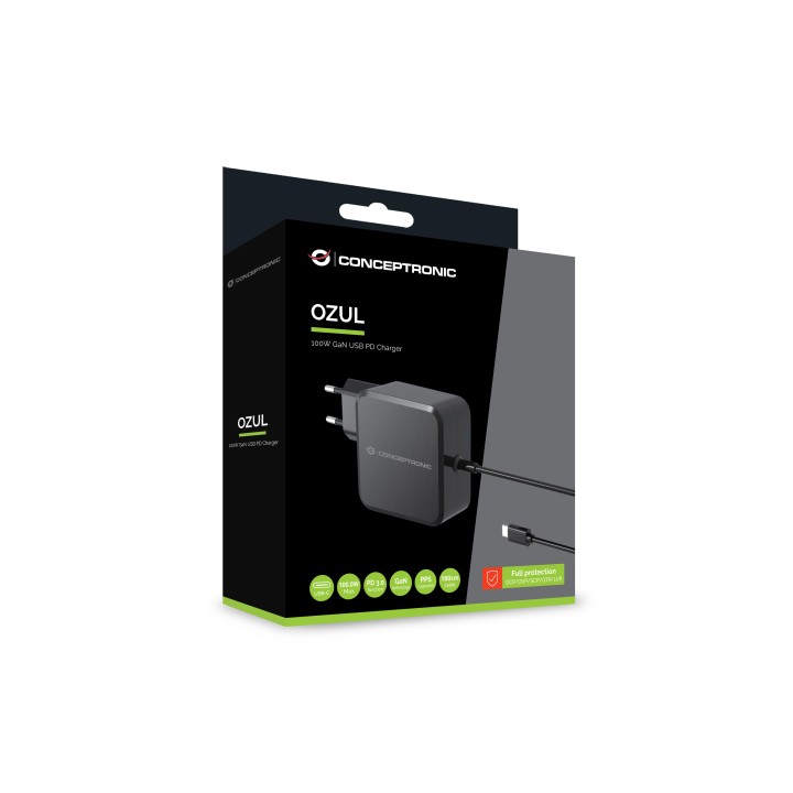 Cargador Pared CONCEPTRONIC 100W GaN PD (OZUL05BE)