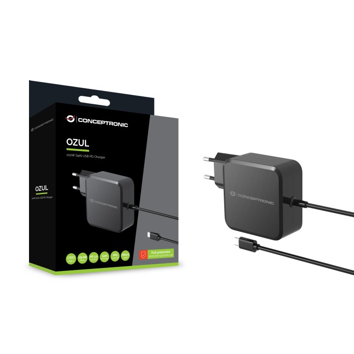 Cargador Pared CONCEPTRONIC 100W GaN PD (OZUL05BE)