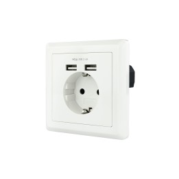 Enchufe Nanocable Pared 2xUSB Blanco (10.35.0010)