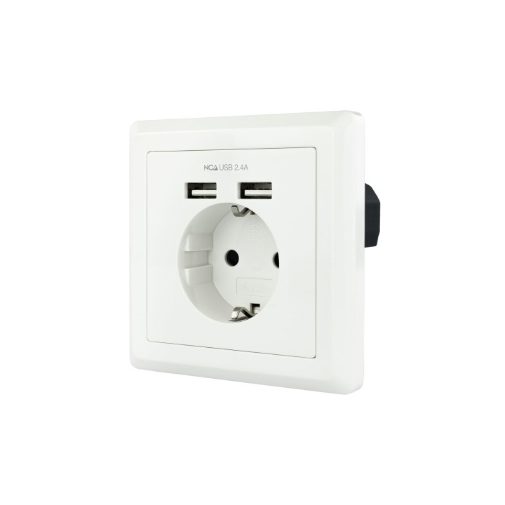 Enchufe Nanocable Pared 2xUSB Blanco (10.35.0010)