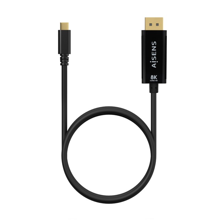 Cable AISENS USB-C/M a DP/M 0.8m Negro (A109-0688)