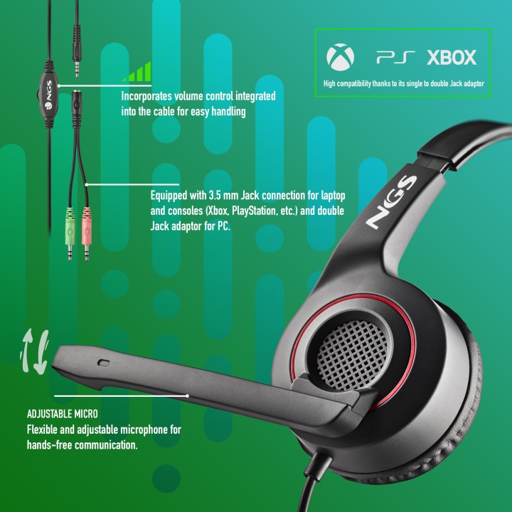 Auric+Micro Gaming NGS 3.5mm Negros (MSX10PRO)
