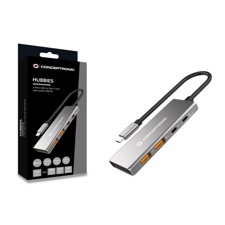 Hub CONCEPTRONIC USB-C a 2xUSB-C/2xUBC-A (HUBBIES15G)