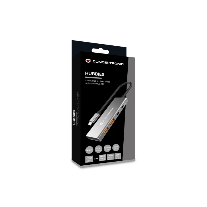 Hub CONCEPTRONIC USB-C a 2xUSB-C/2xUBC-A (HUBBIES15G)