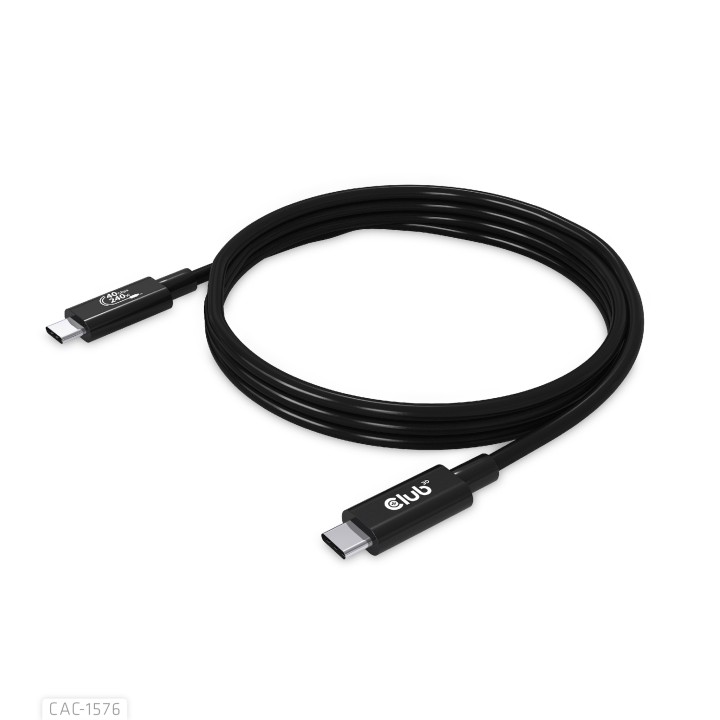 Cable Club 3D USB-C 4/M a USB-C 4/M 1m Negro (CAC-1576)