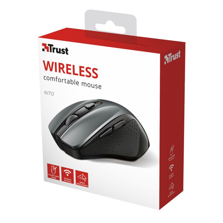 Ratón Trust Nito Óptico RF 2.4GHz 2200dpi Negro (24115)