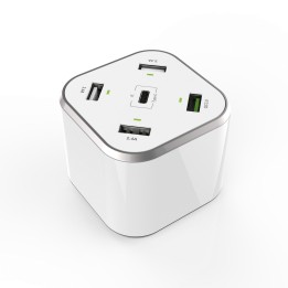 Cargador de Mesa AISENS 48W 5xUSB Blanco (ASCH-5PQC-W)