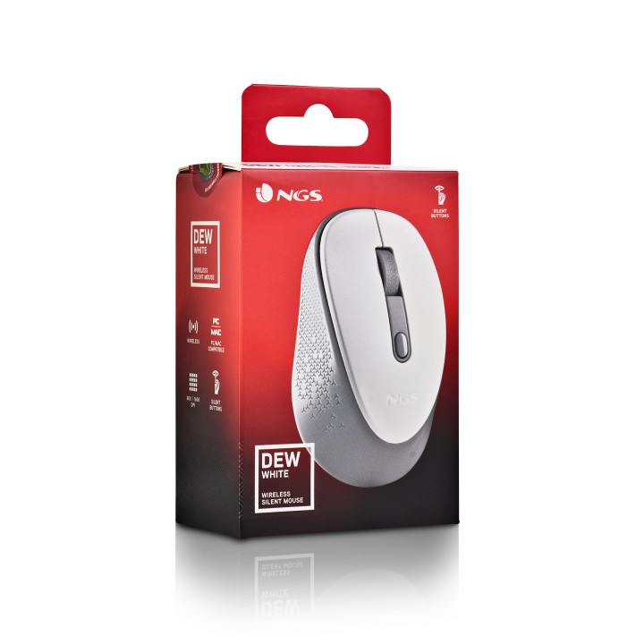 Ratón NGS Dew White Wireless 1600dpi Blanco (DEWWHITE)