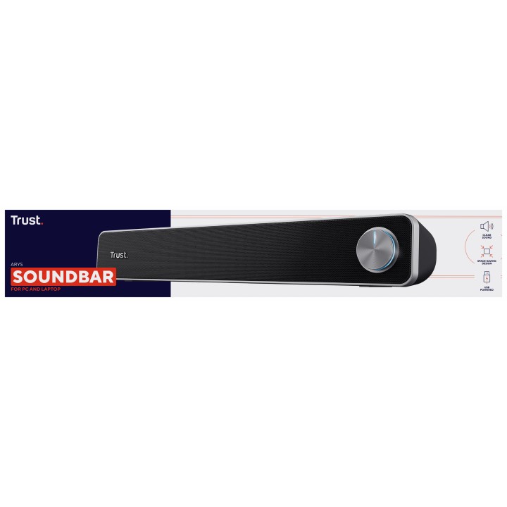 Barra de Sonido Trust Arys 12W 2.0 PC Negra (22946)