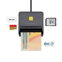 Lector Tarjetas AISENS DNIe USB 2.0 (ASCR-SN02SD-BK)