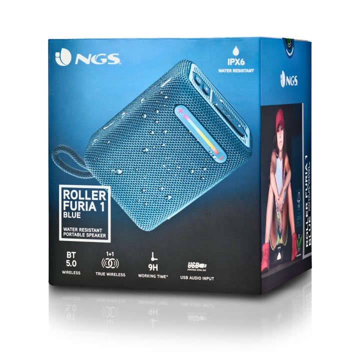 Altavoz NGS 15W Bluetooth USB Azul (ROLLERFURIA1BLUE)