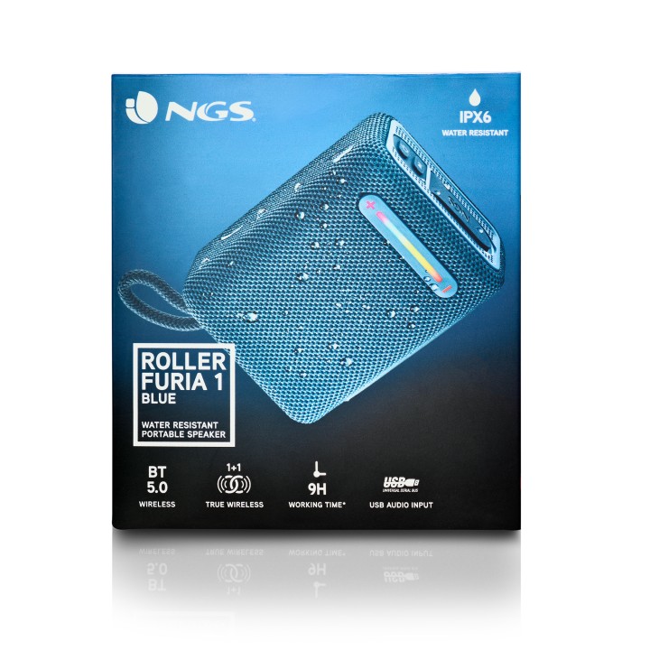 Altavoz NGS 15W Bluetooth USB Azul (ROLLERFURIA1BLUE)