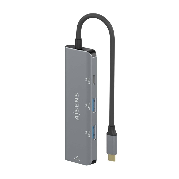 Hub AISENS USB-C a 3xUSB-A 1xUSB-C 15cm Gris(A109-0762)