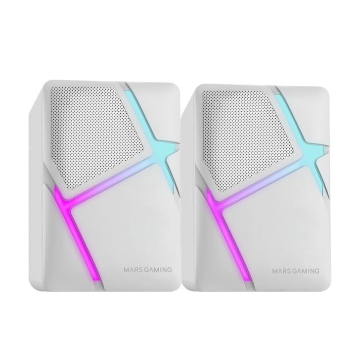 Altavoces Mars Gaming 2.0 RGB 10W 3.5mm Blancos (MSHW)