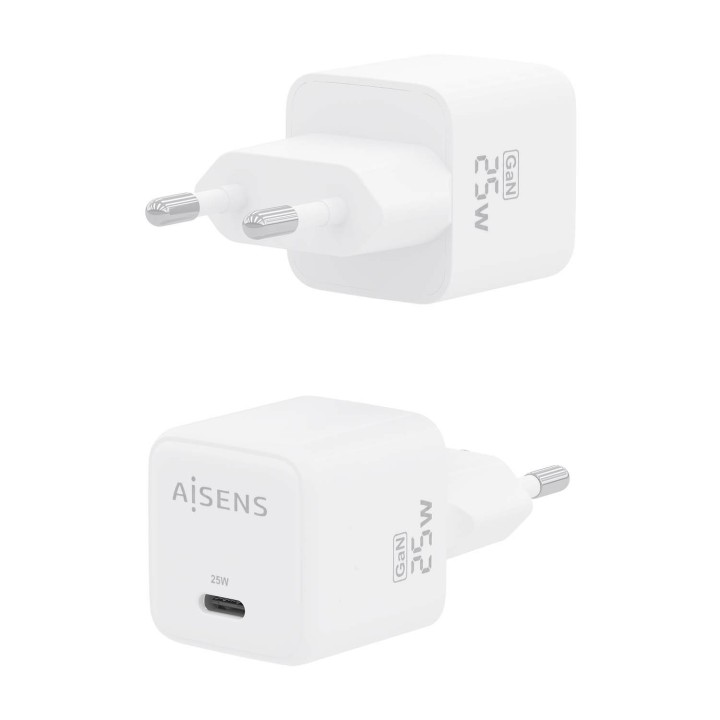 Cargador Pared AISENS GaN 25W USB-C (ASCH-25W1P012-W)