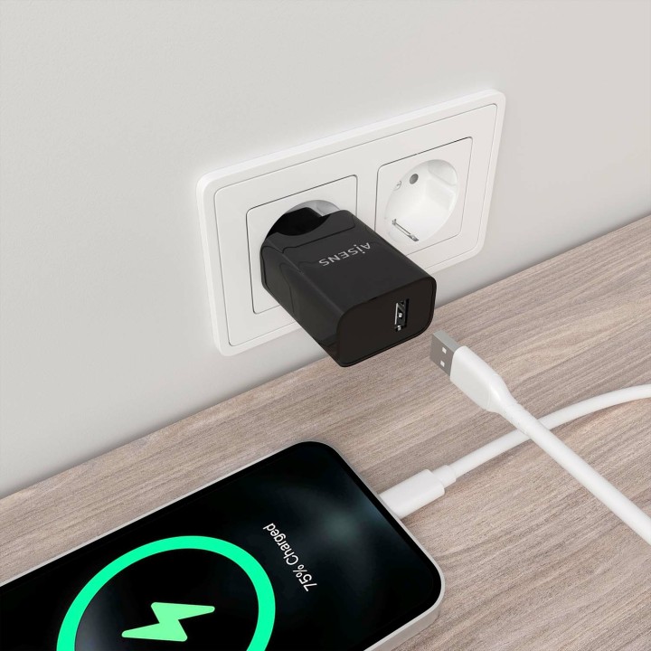 Cargador Pared AISENS 1xUSB-A 10.5W Negro (A110-0854)