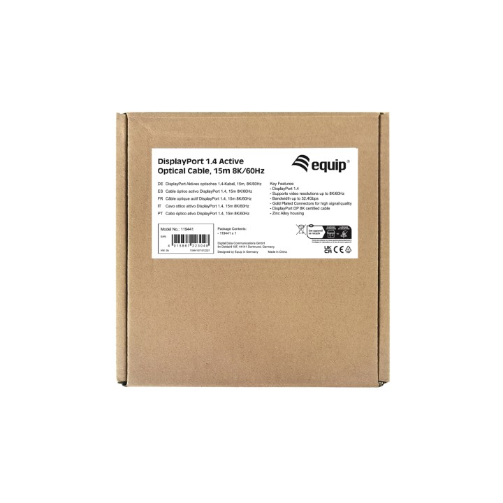 Cable EQUIP DP/M a DP/M 15m Negro (EQ119441)