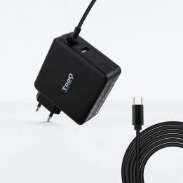 Cargador TooQ 90W USB-C PD 3.0 Negro (TQLC-USBC90PD)