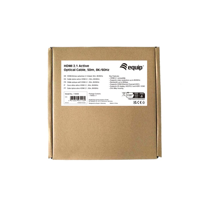 Cable EQUIP HDMI A/M a HDMI A/M 50m Negro (EQ119455)
