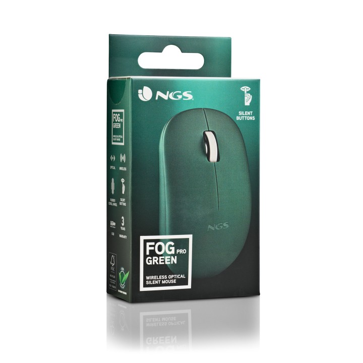 Ratón NGS FOG Pro Óptico RF 2.4GHz Verde (FOGPROGREEN)