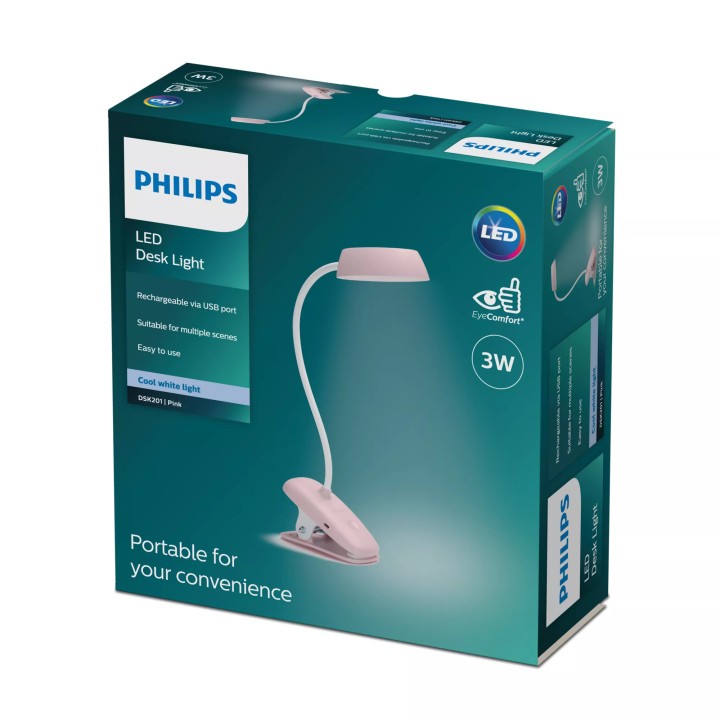 Lámpara de Mesa Philips LED 175L 3W Rosa (929003179607)