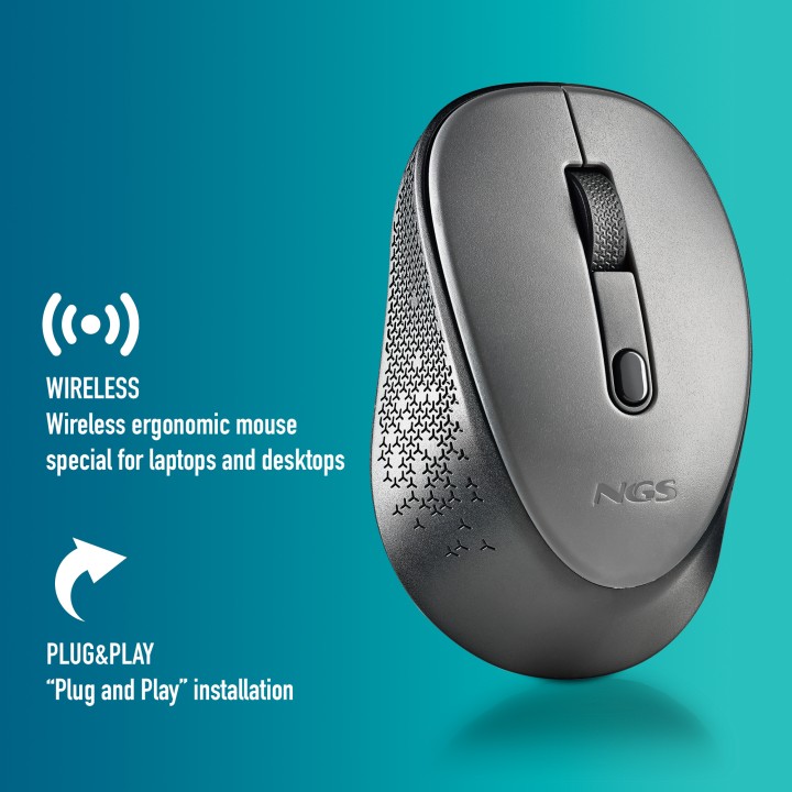 Ratón NGS Dew Gray Wireless 1600dpi Gris (DEWGRAY)