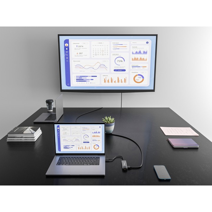 Adaptador EQUIP USB-C 5en1 HDMI RJ45 Gris (EQ133489)