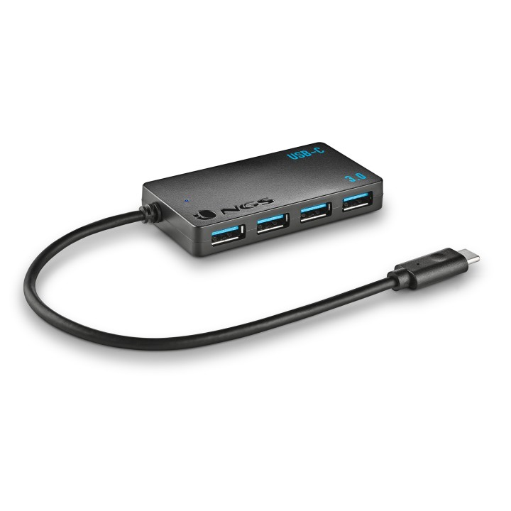 Hub NGS USB-C a 4xUSB-A 3.0 Negro (WONDERIHUB4)
