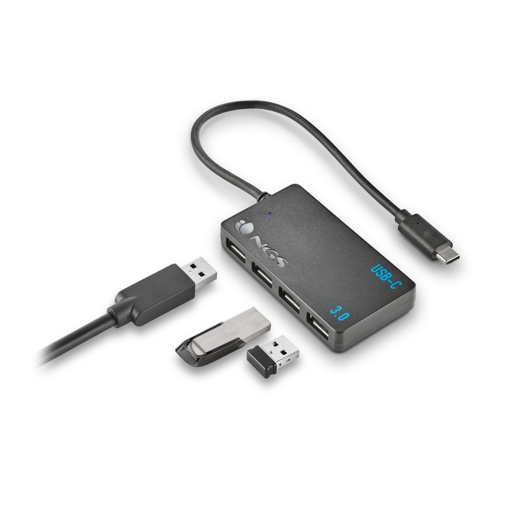 Hub NGS USB-C a 4xUSB-A 3.0 Negro (WONDERIHUB4)
