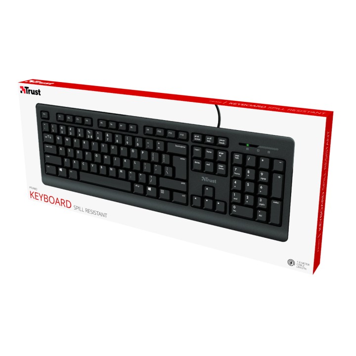 Teclado TRUST Primo Diestro QWERTY Negro (23883)