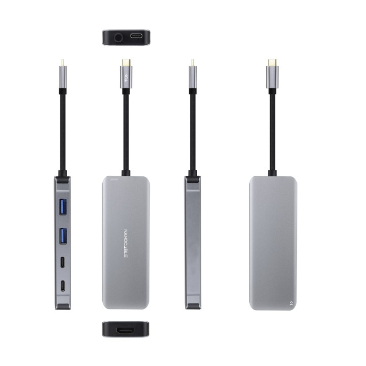 Dock Nanocable USB-C a 2xUSB/HDMI/PD Gris (10.16.1006)