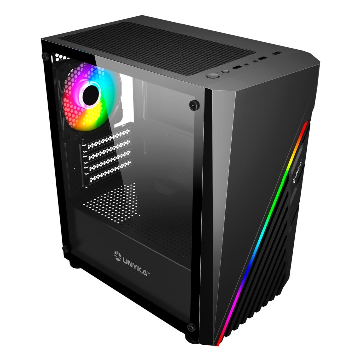 Caja UNYKA Mini Glayze ARGB mATX Negra (UK113021)
