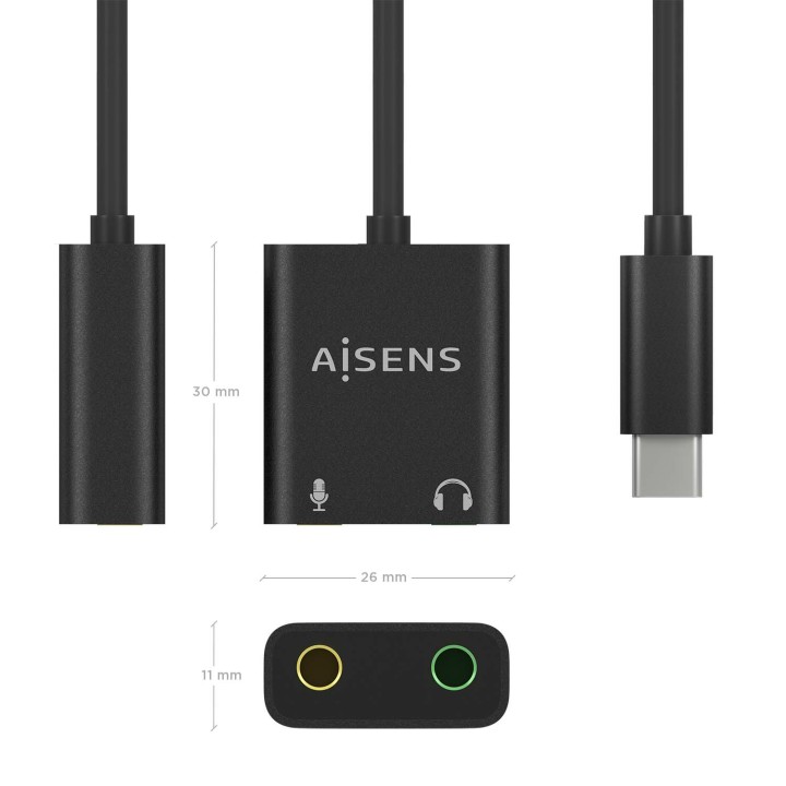 Tarjeta de Sonido AISENS USB-C/M a 2x3.5mm (A109-0767)