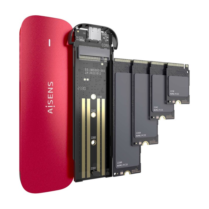 Caja SSD AISENS M.2 USB-C 3.1 Rojo (ASM2-027RED)