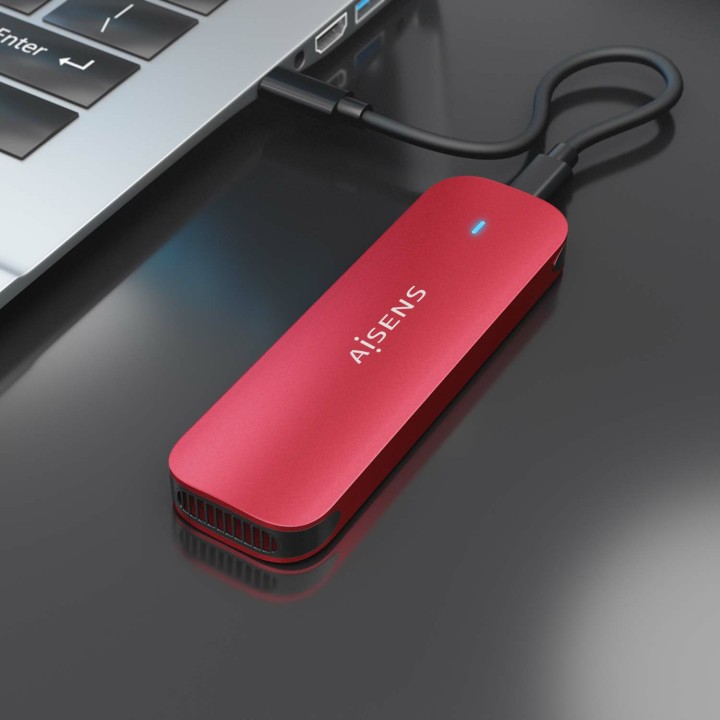 Caja SSD AISENS M.2 USB-C 3.1 Rojo (ASM2-027RED)