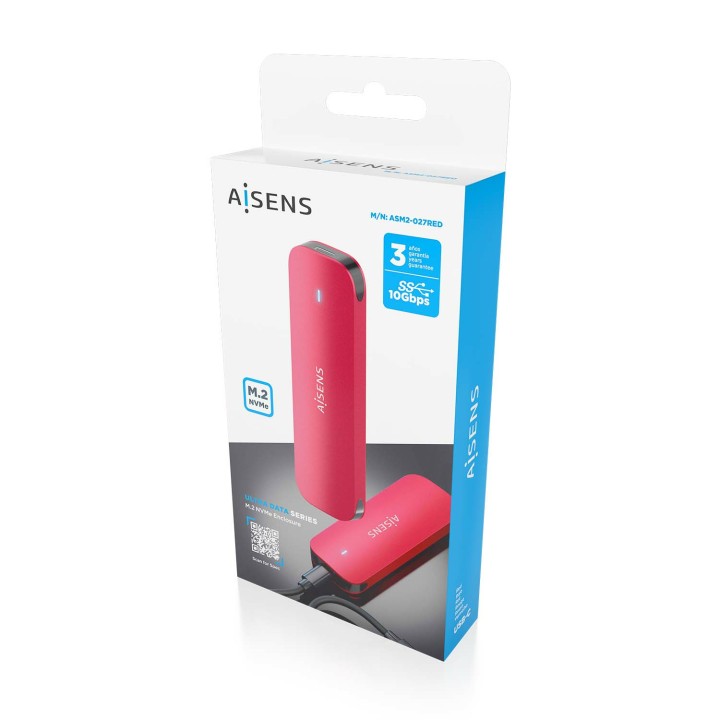 Caja SSD AISENS M.2 USB-C 3.1 Rojo (ASM2-027RED)