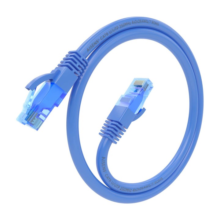 Cable AISENS RJ45 Cat.6 UTP CCA 25cm Azul (A135-0795)