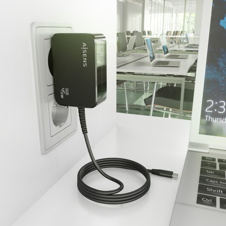 Cargador Pared AISENS USB-C 45W (ASCH-1PD45WL032-BK)