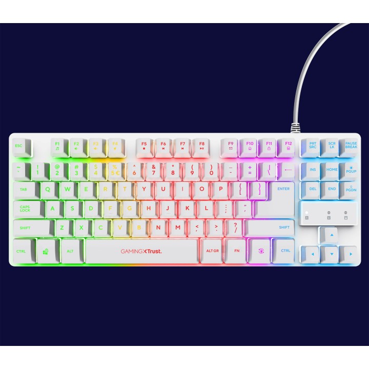 Teclado Gaming Trust GXT 833W Thado TKL Blanco (24739)